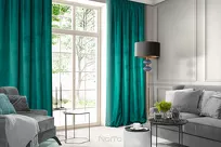 Zasłona gotowa na taśmie 135x300 ROSA welwetowa ciemny turkus Design 91 - 11