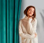 Zasłona na taśmie 135x300 ROSA welwetowa ciemny turkus Design 91 - 17