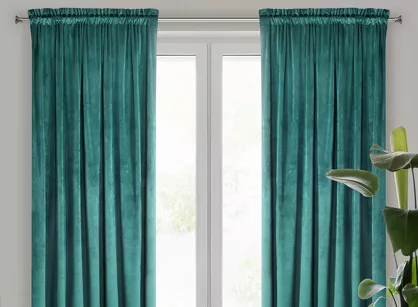 Zasłona na taśmie 135x300 ROSA welwetowa ciemny turkus Design 91