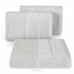 Ręcznik 50x90 MARI stalowy z welurową bordiurą w pasy 500 g/m2 - 4