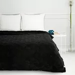 Koc na fotel 70x160 CARO czarny puszysty typu flano z wytłaczanym wzorem Design 91 - 7