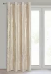 Zasłona na przelotkach 140x250 RENIA welwetowa jasny beż z szampańskim przecieranym wzorem - 8