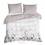 Pościel z mikrowłókna 220x200 VERANO 9 biała wrzosowa wzór kwiatowy Design 91 - 7