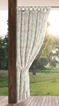 Zasłona na taras 155x220 GARDEN 12 kremowa pudrowa na szelkach wodoodporna z motywem roślinnym - 10