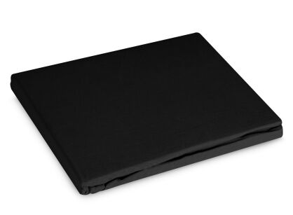 Prześcieradło z bawełny renforce z gumką 180x200 czarne BASIC