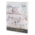 Pościel z makosatyny 160x200 PREMIUM 33 biała jasny różowy kwiatowy wzór Premium - 8