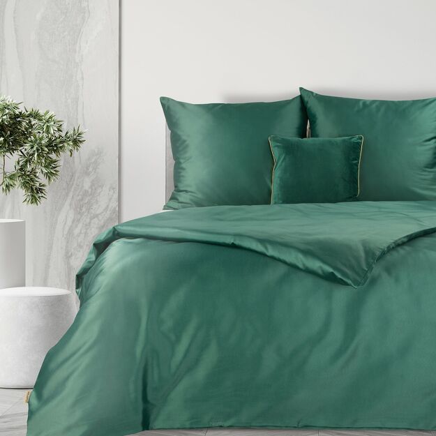 Pościel bawełniana 160x200 HARMONY zielona gładka