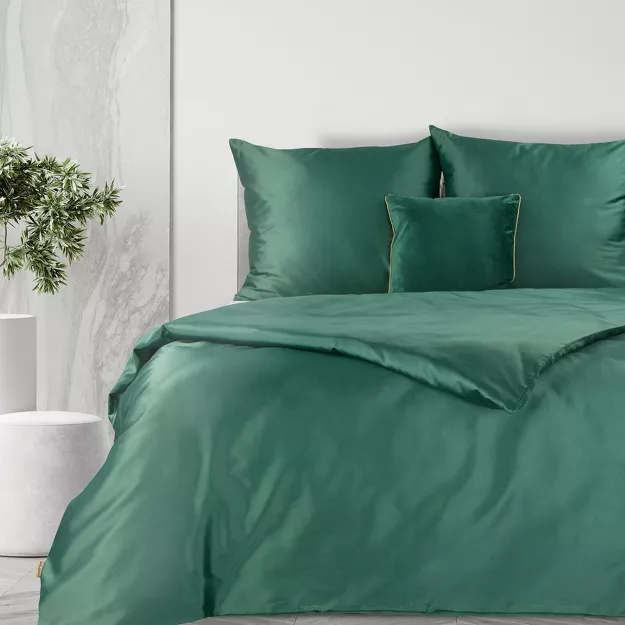Pościel bawełniana 160x200 HARMONY zielona gładka