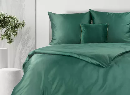 Pościel bawełniana 160x200 HARMONY zielona gładka