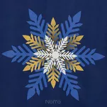 Zasłona świąteczna 140x250 CAROL welwetowa granatowa gwiazdki złote na przelotkach - 3