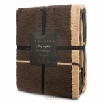 Koc bawełniano akrylowy 220x240 ELEGANT 5 Eva Minge jasny beż ciemny brąz wzór geometryczny dwustronny - 4