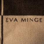 Koc bawełniano akrylowy 220x240 ELEGANT 5 Eva Minge jasny beż ciemny brąz wzór geometryczny dwustronny - 2