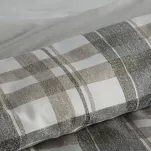 Pościel satynowa 220x200 SPRING 58 biała szara w kratkę - 4