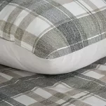 Pościel satynowa 220x200 SPRING 58 biała szara w kratkę - 3