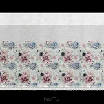 Zazdrostka gotowa w tunelu 150x60 DORA biała z etaminy zdobiona koronką z nadrukiem kwiatowym - 2