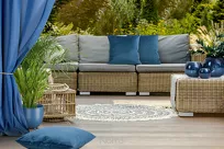 Zasłona na przelotkach 140x250 RITA jednokolorowa ciemny niebieski z miękkiej tkaniny - 10