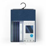 Zasłona na przelotkach 140x250 RITA jednokolorowa ciemny niebieski z miękkiej tkaniny - 8