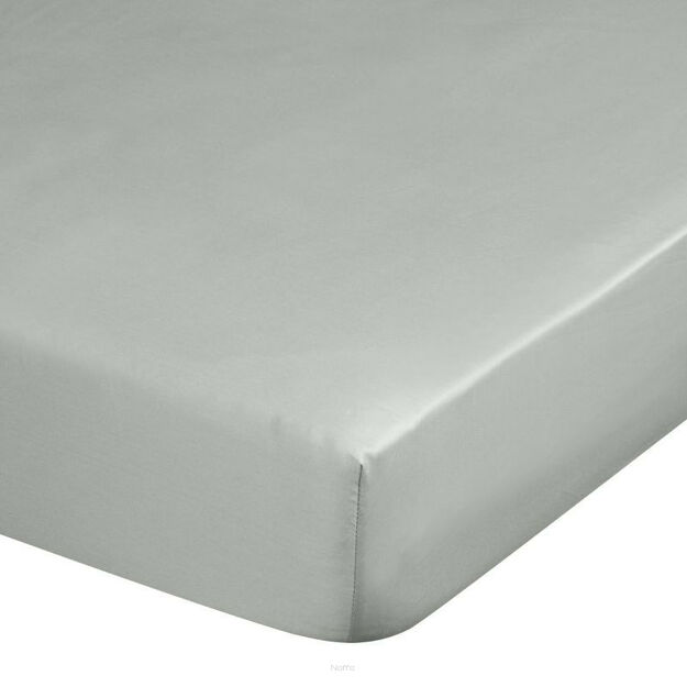 Prześcieradło z satyny bawełnianej z gumką DINA srebrne 220x200 z kolekcji Diva Line