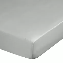 Prześcieradło z satyny bawełnianej z gumką DINA srebrne 220x200 z kolekcji Diva Line