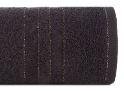 Ręcznik bawełniany 30x50 GALA czarny zdobiony bordiurą z błyszczącą nicią