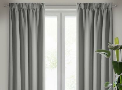 Zasłona na taśmie 135x270 PARISA zaciemniająca srebrna jednokolorowa Design 91