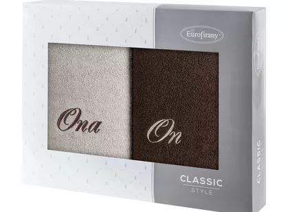 Komplet ręczników 2x70x140 ON ONA beżowe brązowe