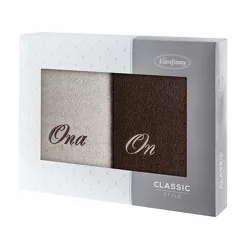 Komplet ręczników 2x70x140 ON ONA beżowe brązowe