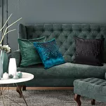 Poszewka welwetowa 45x45 ROYAL 1 niebieska zdobiona cyrkoniami z wypustką - 4