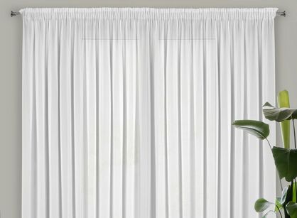 Firana na taśmie 350x270 DALIA biała z matowej tkaniny szyfonowej