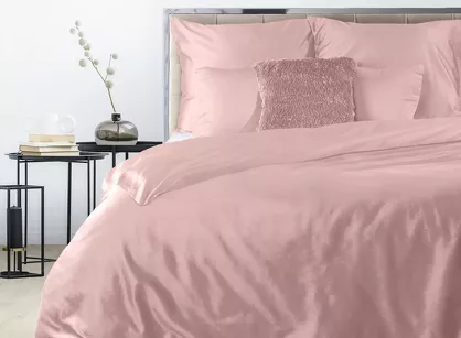 Pościel satynowa 220x200 DINA jednokolorowa gładka pudrowa z kolekcji Diva Line