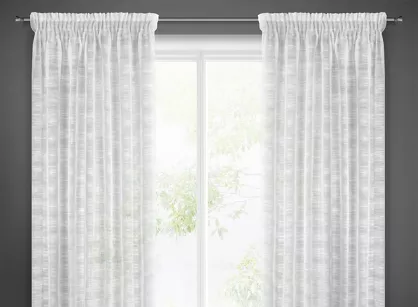 Firana na taśmie 140x270 ASTERA w odcieniu śnieżnej bieli z gęstego deszczyku