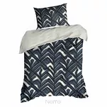 Pościel satynowa 220x200 SPRING 61 ciemny granat z wzorem geometrycznym z kolekcji Classic - 5