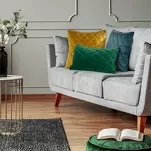 Poszewka welwetowa 45x45 VELVET 27C ciemny turkus pikowana w romby z ozdobną wypustką na brzegach - 5