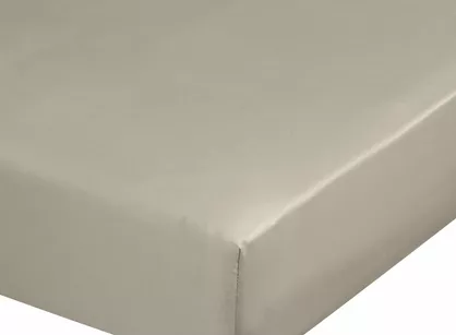 Prześcieradło z satyny bawełnianej z gumką NOVA 3 beż 1 220x200