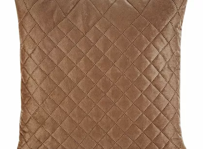 Poszewka welwetowa 40x40 LUIZ 3 ceglana pikowana w geometryczny wzór Design 91