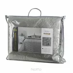 Narzuta welwetowa 170x210 SOFIA 5 srebrna pikowana hot press w geometryczny wzór - 6