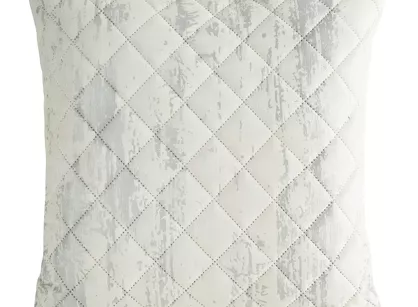 Poszewka welwetowa 45x45 BLINK 43 kremowa pikowana ze srebrnym przecieranym wzorem