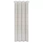 Firana na przelotkach 140x250 KATY biała z etaminy złoty wzór roślinny - 7