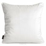 Poszewka welwetowa 45x45 LOTI biała oliwkowa nadruk kwiatowy obszyta lamówką - 4