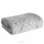 Narzuta welwetowa 200x220 BLINK 5 srebrna pikowana z delikatnym wzorem botanicznym - 5