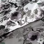 Pościel satynowa 140x200 NIKA 54 popielata z motywem roślinnym z kolekcji Nova Print - 4