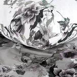 Pościel satynowa 140x200 NIKA 54 popielata z motywem roślinnym z kolekcji Nova Print - 3