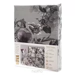 Pościel satynowa 140x200 NIKA 54 popielata z motywem roślinnym z kolekcji Nova Print - 8