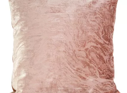 Poszewka welwetowa LUISA różowa żakardowa z mieniącym się wzorem 42x42
