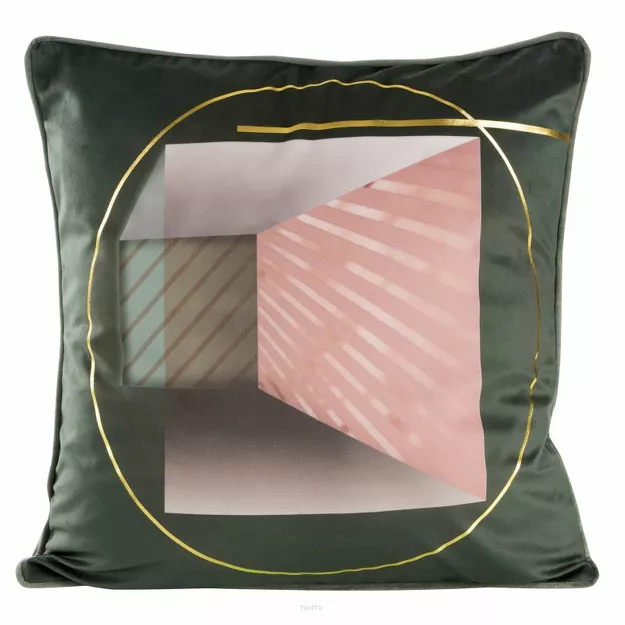 Poszewka welwetowa 45x45 ADLER 1 zielona różowa z aplikacją 3D