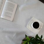 Obrus 145x350 STELLA 2 biały zdobiony kantą z wplecioną nicią srebrną - 10