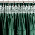 Zasłona na taśmie 140x270 AURA welwetowa ciemna zieleń jednokolorowa zdobiona w górnej części falbanami - 9