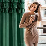 Zasłona na taśmie 140x270 AURA welwetowa ciemna zieleń jednokolorowa zdobiona w górnej części falbanami - 12