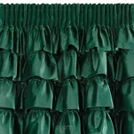 Zasłona na taśmie 140x270 AURA welwetowa ciemna zieleń jednokolorowa zdobiona w górnej części falbanami - 3