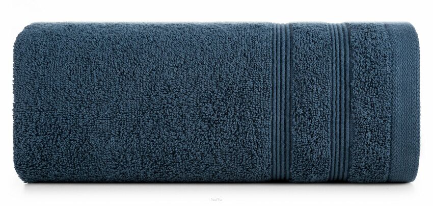 Ręcznik  50x90 ALINE granatowy z wypukłą tkaną bordiurą 500 g/m2